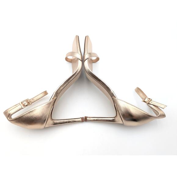 Steve Madden Piked Ankle Strap Stiletto Heel Sandal Women's Gold Size US8M - Picture 11 of 11